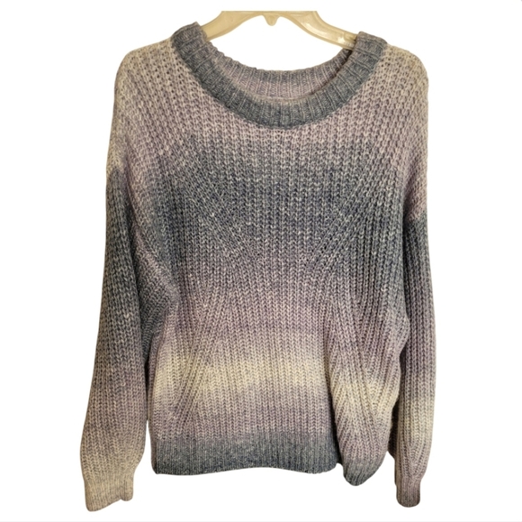 a.n.a Purple Gray Chunky Knit Long Sleeve Sweater Size XL - Picture 1 of 8